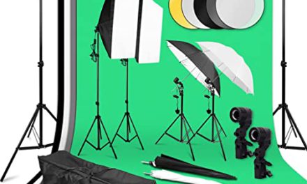 Ultimate Studio Lighting Kit: Adjustable Background Support with LED Umbrellas