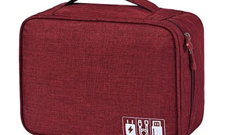 Portable Electronic Organizer with USB Gadgets and Charger – Red