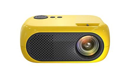 “Ultimate 1080P HD Mini Projector: Portable Home Must-Have with 100″ Large Screen, U Disk Support & Personalized Yellow Gift”