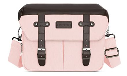 Stylish Pink Camera Bag with Rain Cover – Carry Your Gear Effortlessly!