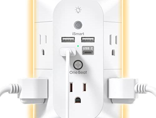 Power Up Your Space: Surge Protector with Night Light & USB Charger