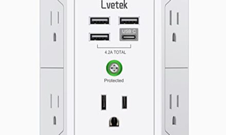 Powerful USB Wall Charger with Surge Protector & Multi Plug Outlets