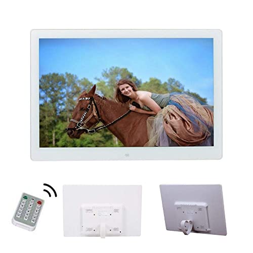 “Captivate with 15″ Digital Frame: USB/SD Slots, Remote Control – White”