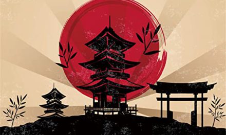 “Captivating Japan Temple: Fuji Mountain, Red Sun – Exquisite Ukiyo-E Style Backdrop”