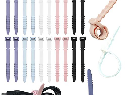 Secure and Stylish: 20pcs Silicone Zip Ties for Easy Wire Management