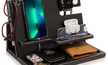 Ultimate Wood Organizer: Phone Dock, Key Holder, Wallet Stand