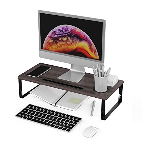 Elevate Your Workspace: Adjustable Monitor Stand with Phone Holder & Gadgets Slot