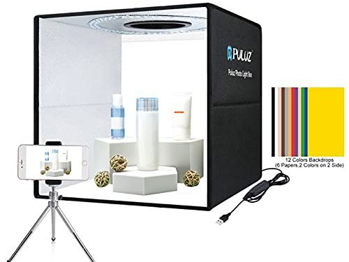 Portable Photo Studio Box with LED Ring Light & 12 Color Backdrops