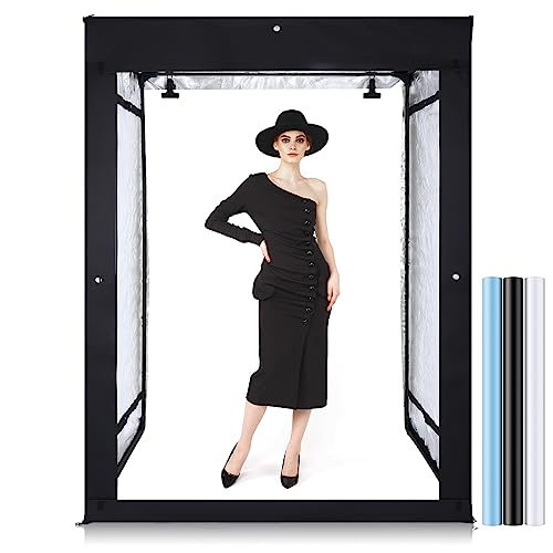 Professional Portable Photo Studio with Dimmable LED Lighting and Backdrops