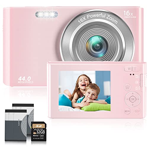 Capture Memories: 4K Kids Camera with 32GB Card, 44MP, Zoom