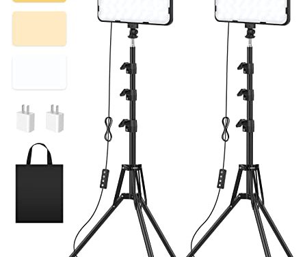 “Capture Perfect Moments: Portable LED Video Lighting Kit & Tripod”