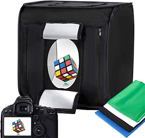 “Capture Perfect Moments: 24×24 Light Box with LED Lights & 4 Backdrops”