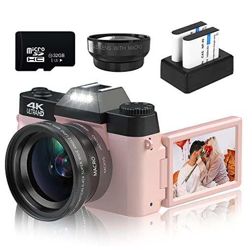 Capture Stunning Moments: 4K 48MP Vlogging Camera with 16X Zoom, Manual Focus, Rechargeable Battery
