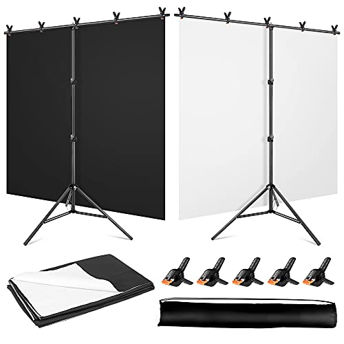 Exciting 2-in-1 Reversible Black & White Backdrop Kit
