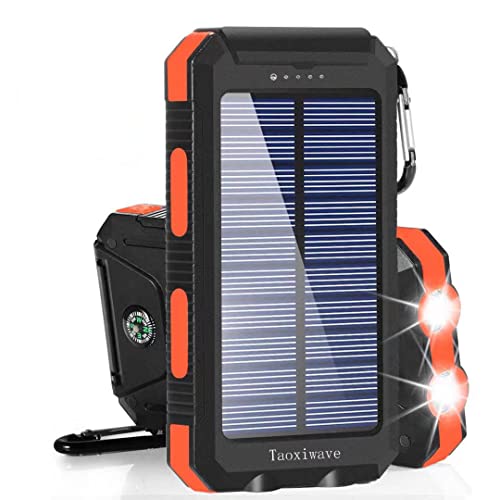 Powerful Waterproof Solar Charger: 20,000mAh Portable Backup with Dual USB/Flashlight