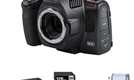 “Unleash Your Creativity: Pocket Cinema Camera 6K Pro Bundle – 128GB SD Card, Extra Battery, Cleaning Kit”