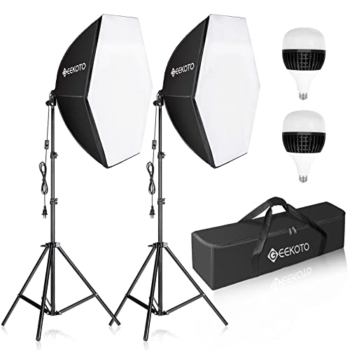 “Capture Studio-Grade Shots: GEEKOTO Softbox Lighting Kit Amplifies Your Photography Game!”