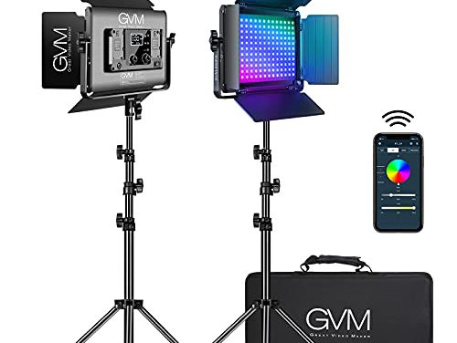 Powerful RGB LED Video Light & Bluetooth Control Kit for YouTube Studio, Video Shooting, Gaming, and More