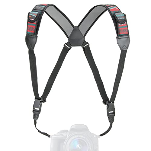 Ultimate Camera Comfort: Chest Harness for DSLRs – Quick Release Buckles, Southwest Neoprene Pattern – Canon, Nikon, Sony Compatible