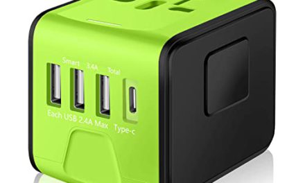 “Power Up Anywhere: Universal Travel Adapter with High-Speed USB Charging – Europe, UK, US, AU, Asia”
