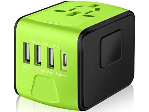 “Power Up Anywhere: Universal Travel Adapter with High-Speed USB Charging – Europe, UK, US, AU, Asia”