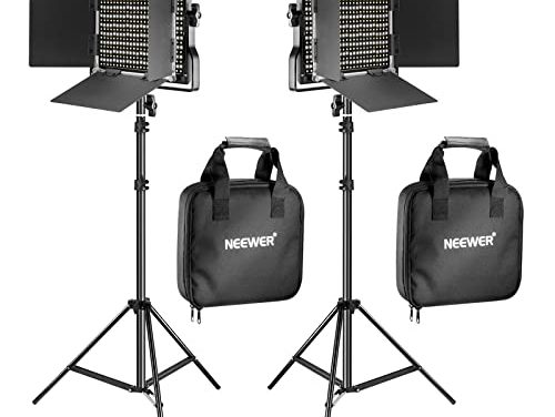 “Enhance Your Studio: Powerful Bi-Color LED Light Kit with Stands”
