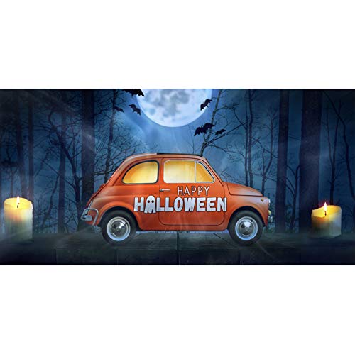 Spooky Halloween Party Backdrop: Ghosts, Moon, & Scary Forest