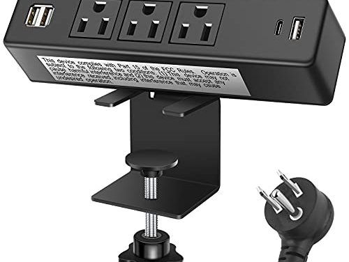 Powerful Desktop Clamp Power Strip with USB and Fast Charging