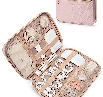 Organize & Protect: Women’s Travel Tech Bag, Pink
