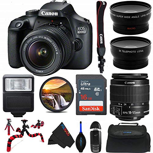 “Capture Life: Renewed EOS 4000D DSLR Camera with Pixi Advanced Bundle”