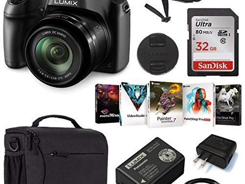 “Capture the Beauty: Panasonic 4K Camera, 18.1MP, 60x Zoom, 20-1200mm Lens, Bag, 32GB SD Card, Photo Editing Kit”