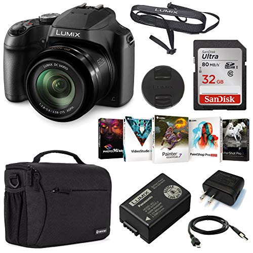 “Capture the Beauty: Panasonic 4K Camera, 18.1MP, 60x Zoom, 20-1200mm Lens, Bag, 32GB SD Card, Photo Editing Kit”