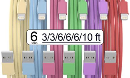 Certified iPhone Charger: 6-Pack Lightning Cable, Fast Charging, High Speed, Compatible with iPhone 14/13/12/11 Pro Max/XS MAX/XR/XS/X/8 – Multicolor