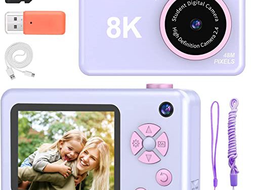 “48MP Action-Packed Kids Camera: Full HD, Rechargeable, 32GB SD – Perfect for Students & Teens!”