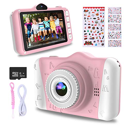 “Capture Moments: 12MP WOWGO Kids Camera for Boys and Girls – Vibrant Screen, 1080P, Rechargeable – Includes 32GB TF Card”