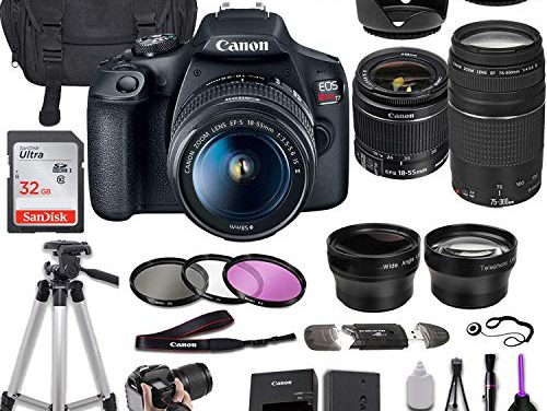 Get the Ultimate Camera Bundle: Canon T7 DSLR + Lenses + Tripod + Memory Card + Accessories (Renewed)