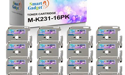 “Upgrade Your Labeling: Smart Gadget Compatible Tape – Bold Black & White | 12mm Wide X 8m Long | Brother P Touch M95 80 90 65 70 | 16 Pack”