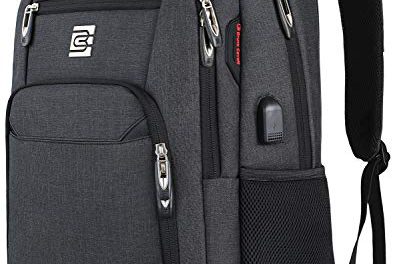 Slim, Durable Anti-Theft Laptop Backpack with USB Port – Perfect for Business Travel – Water Resistant – Fits 15.6″ Laptop – Black