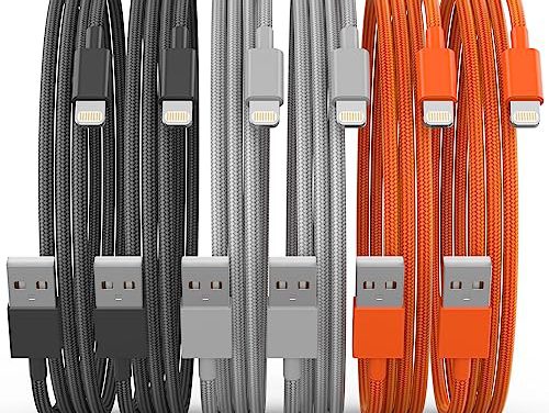 Certified Apple Charger: 6-Pack Lightning Cable for Fast Charging – Compatible with iPhone 14/13/12/11 – High Speed USB – Multicolor