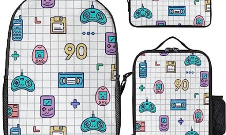 Retro Game Gadgets Set: Backpack, Lunch Bag, Pencil Case
