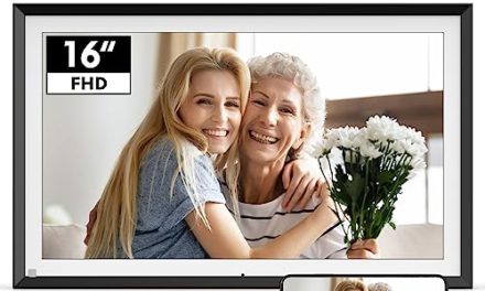 “Ultimate Grandparents Gift: 16″ FHD WiFi Smart Photo Frame with Motion Sensor & Auto-Rotation”