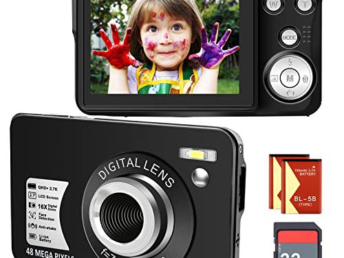 Capture Memories with 2.7K Zoom Camera, 32GB SD Card & 2 Batteries
