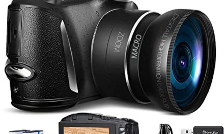 Capture Stunning Moments: Monitech Compact Vlogging Camera, 4K 48MP, 2 Batteries, 32GB SD, 16x Zoom