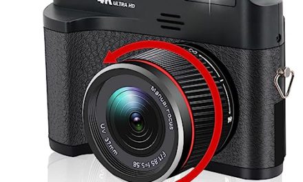 Capture Stunning Moments: High-Res 4K Camera – lovpo 4K 48MP Vlogger for YouTube, SD Card incl. Manualfocus, 18X Zoom, Portable with Neck Strap & Anti-Shak