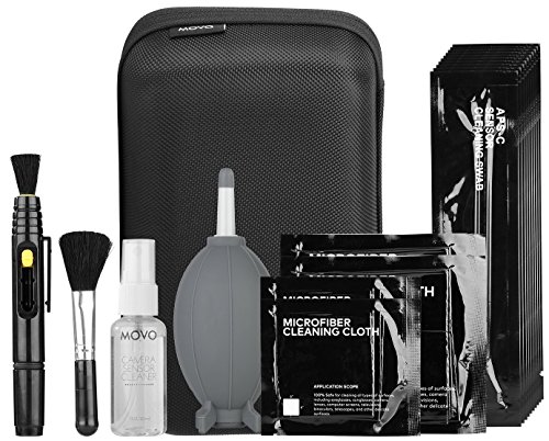 Ultimate DSLR Camera Cleaning Kit: 10 Swabs, Fluid, Air Blower, Lens Pen, Brush, Microfiber Cloths, Case