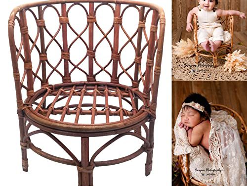 Capture precious moments with handmade rattan chair for newborn photoshoot