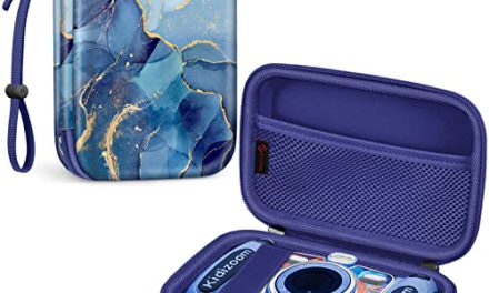 Protective Camera Case for Kids’ Cameras, with Inner Pocket, Ocean Marble