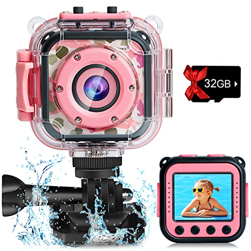 Waterproof Kids Camera: Capture Underwater Memories with 1080P Video – Ideal Pool Toy Gift for Girls, Ages 3-14