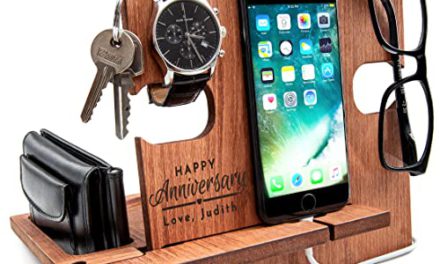 Custom Wood Phone Stand with Nightstand Organizer – Perfect Gift for Him!