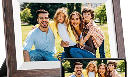 “Instantly Share Moments! 10.1″ WiFi Touch Photo Frame: Auto-Rotate, Wall Mountable, Frameo App – Perfect Gift!”